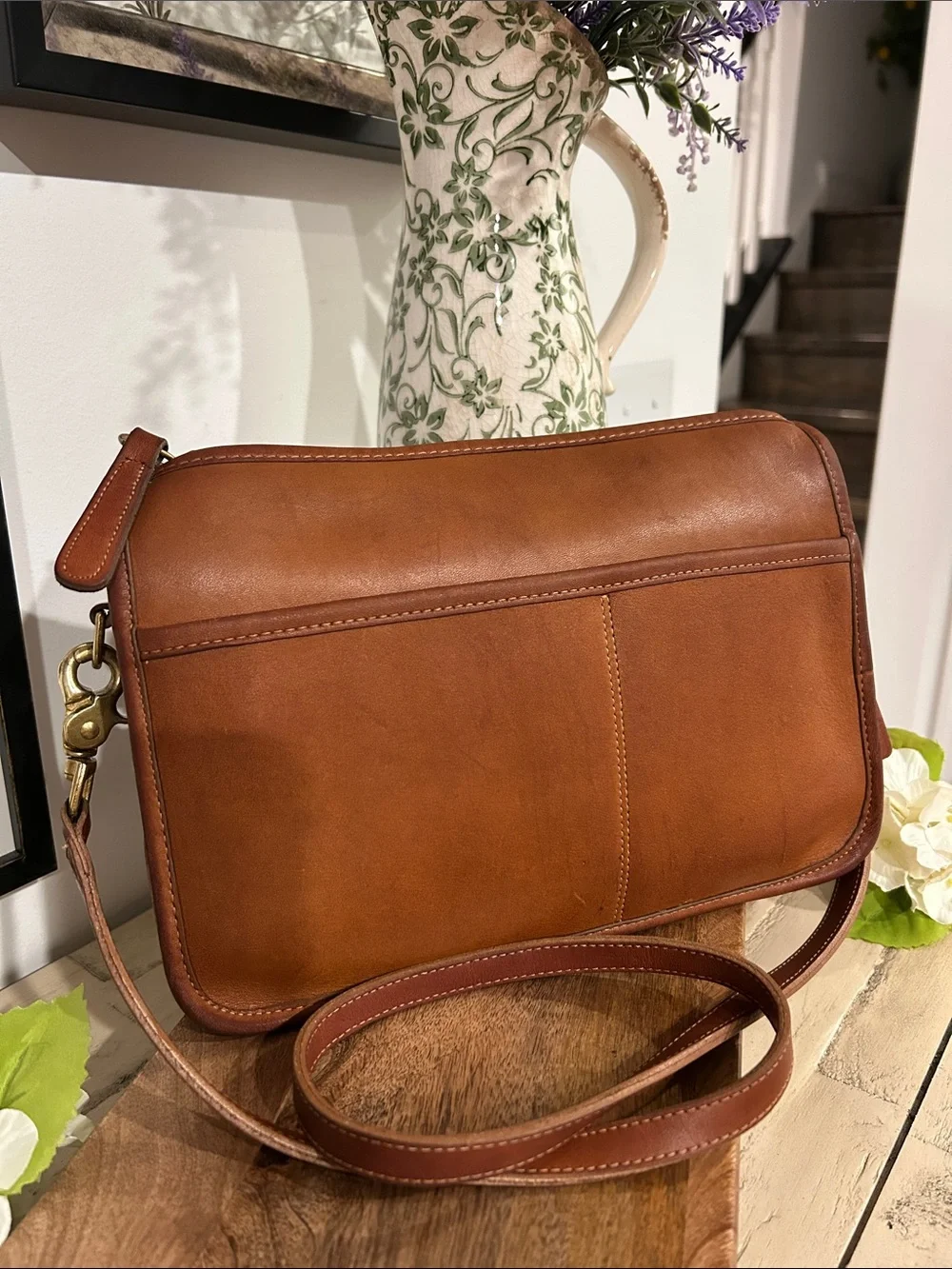 Coach Brown Leather Messenger Crossbody Bag